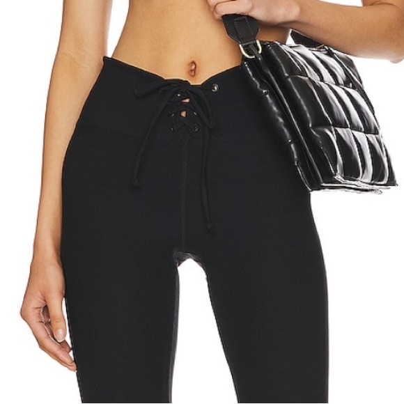 Revolve - Year Of Ours — Stretch Football Leggings in Black- lace up tie detail - Picture 5 of 14